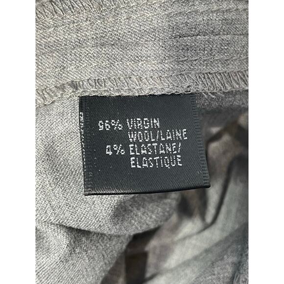 Lafayette 148NY Dress Pants Size 2 Gray Wool Mid Rise Flare Leg Trousers Preppy - Picture 7 of 7